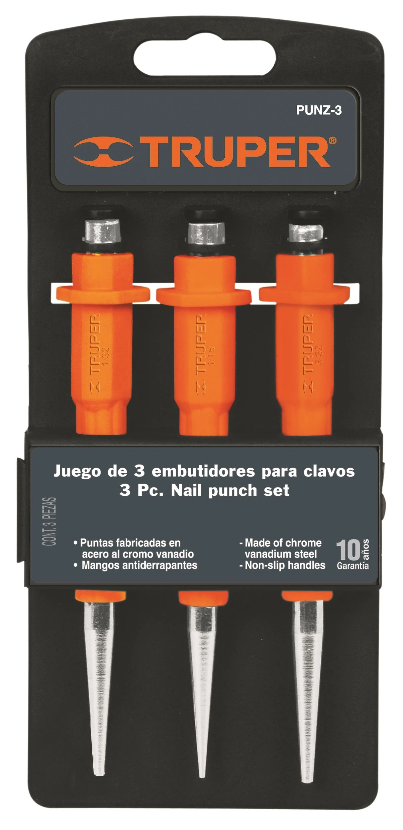 TRUPER PUNZ-3 Пробійник, набір Cr-V, 3шт