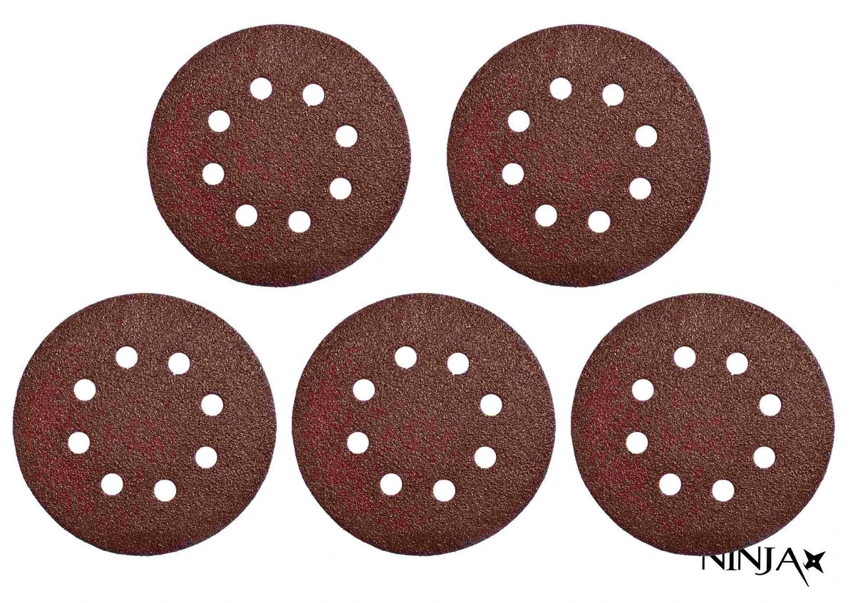 VIROK Круг шліфувальний самозачепний 8 отворів NINJA : Ø125 мм. Р100. універсальний Уп. 5 шт.  | 65V