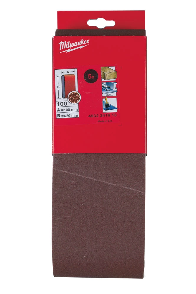 MILWAUKEE Шлиф. лента 100х620 зерно 100 (5 шт) | 4932341613