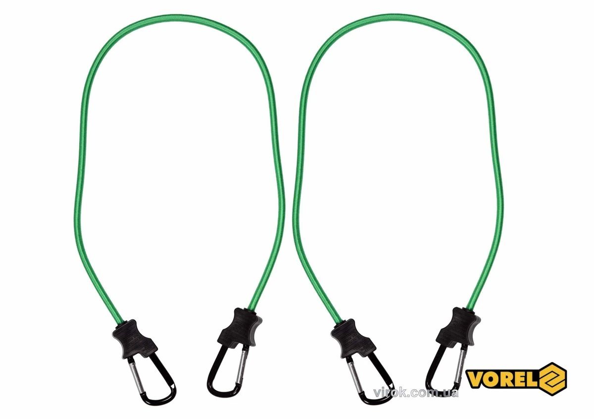 VOREL Стяжки еластичні з карабінами : l= 100 см, Ø= 8 мм, 2 шт  | 82322