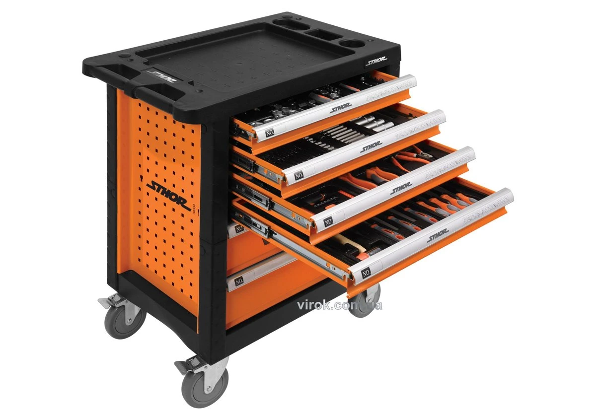 STHOR Шафа для майстернь на колесах, 975х 765х 465 мм з 6 шухлядами та інструментами, 302 шт  | 5855