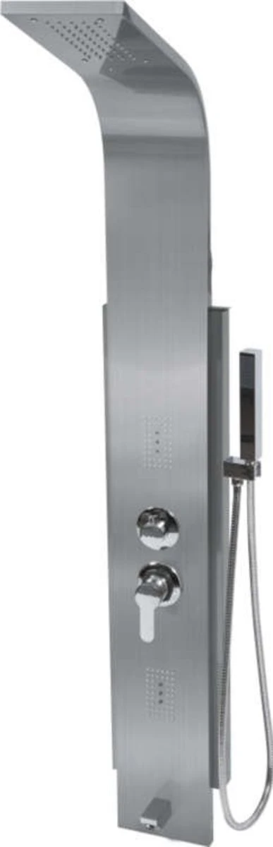 FALA Душова панель STEELY 6 : 5 функцій, 155 х 22/18 x 7 см, шланг l= 150 см, з нержавіючої сталі(DW