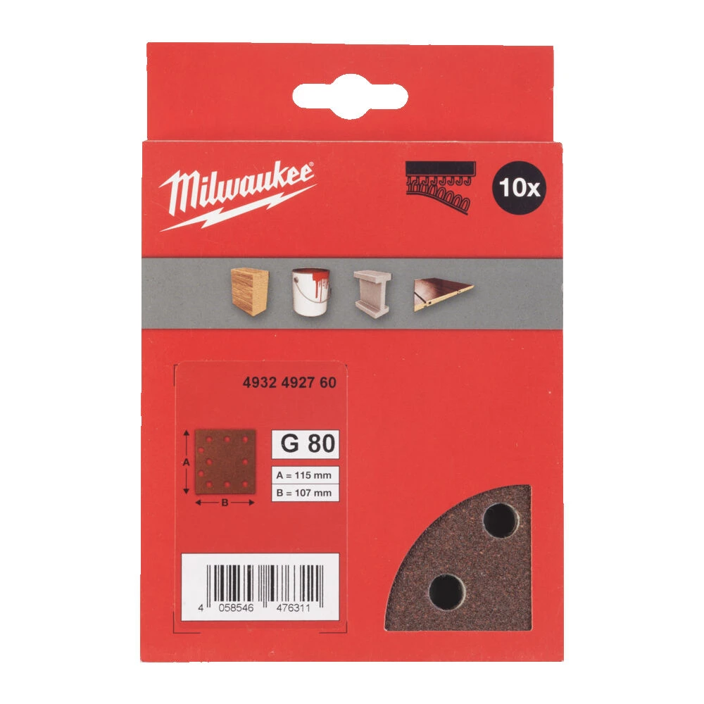 MILWAUKEE Шлифовальные листы 115 X 107 H&L GR 80 - 10 PCS | 4932492760