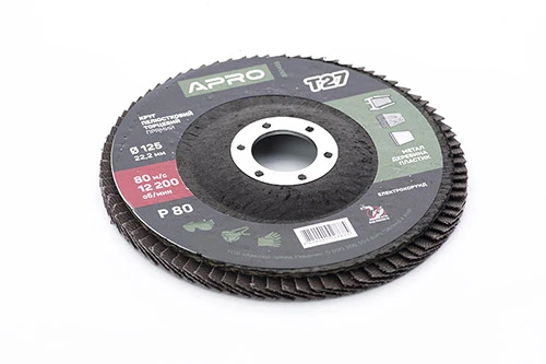Круг лепестково-торцевой Р80 прямой 125мм (Т27) (КЛТ) APRO