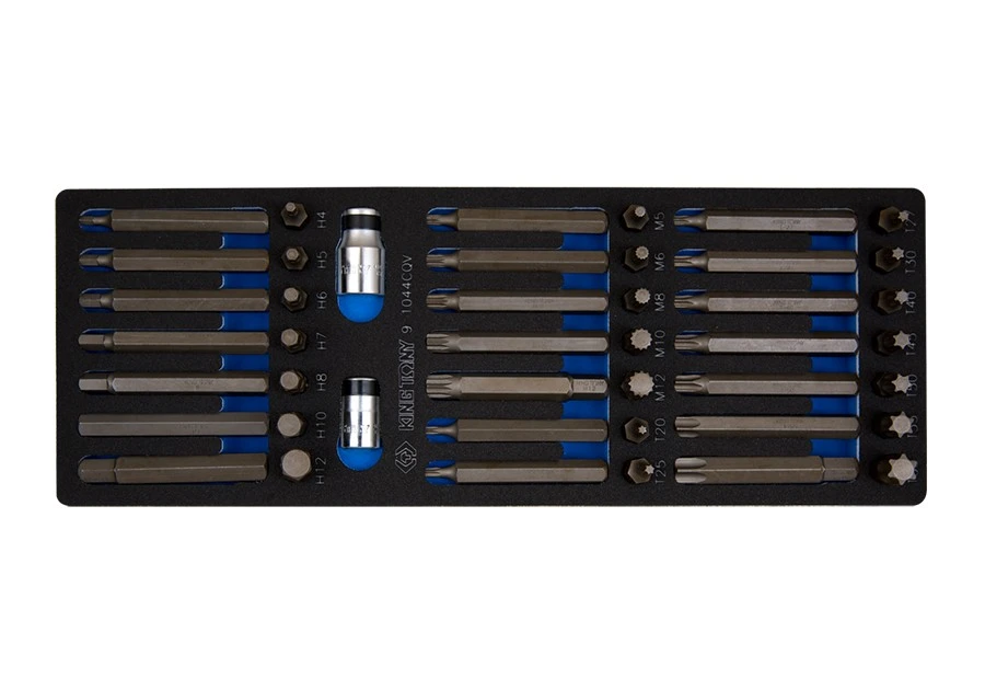 KING TONY Набор вставок (бит) 10 мм, TORX, SPLINE, HEX (EVA ложемент) | 9-1044CQV
