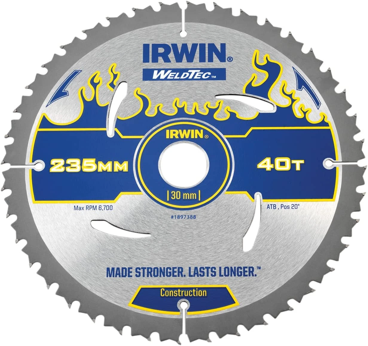 IRWIN Диск пильный по деревоматериалам Weldtec CSB 235мм/T40/30/20, | 1897388