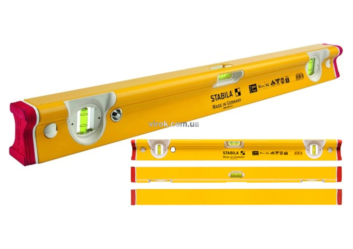 STABILA Рівень Type R 300 : L= 122 см. Надміцний профіль R. 3 капсули. 2 метр. шкали, + ковпачки | 1