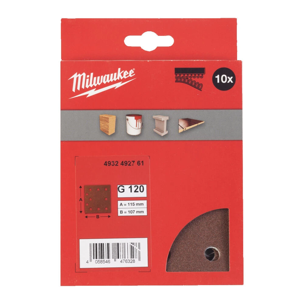 MILWAUKEE Шлифовальные листы 115x107/10 HL G120-10pc | 4932492761