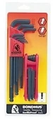 BONDHUS Набор ключей 6 гран.9 шт., 1,5-10,0 мм + складные 7 шт., 2-8 мм, сферич