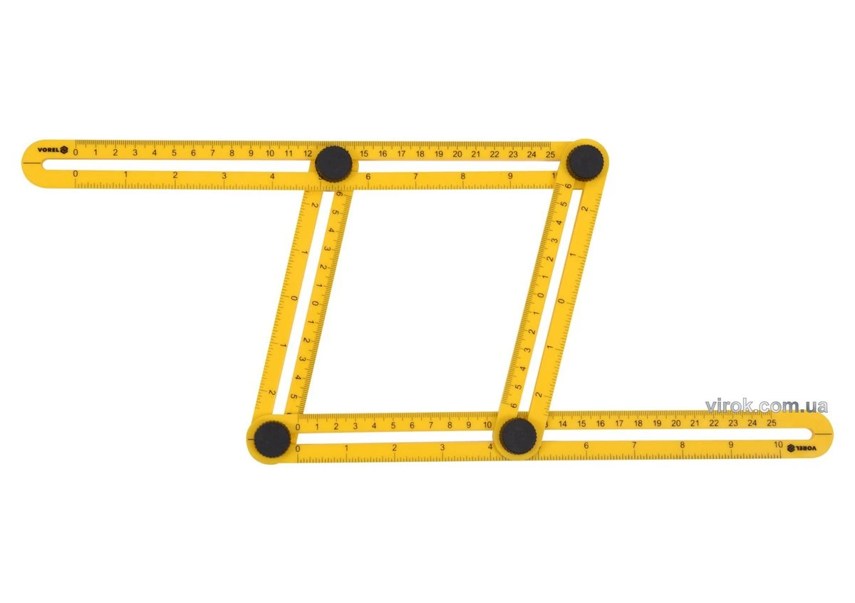 VOREL Шаблон - лінійка для перенесення вимірів, 25х12см. габ. 310 х 175 х 25 мм  | 18470
