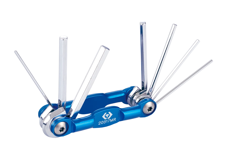 KING TONY Алюминиевый складной шестигранный ключ 1.5-6 мм, 7 предметов | 20317MR
