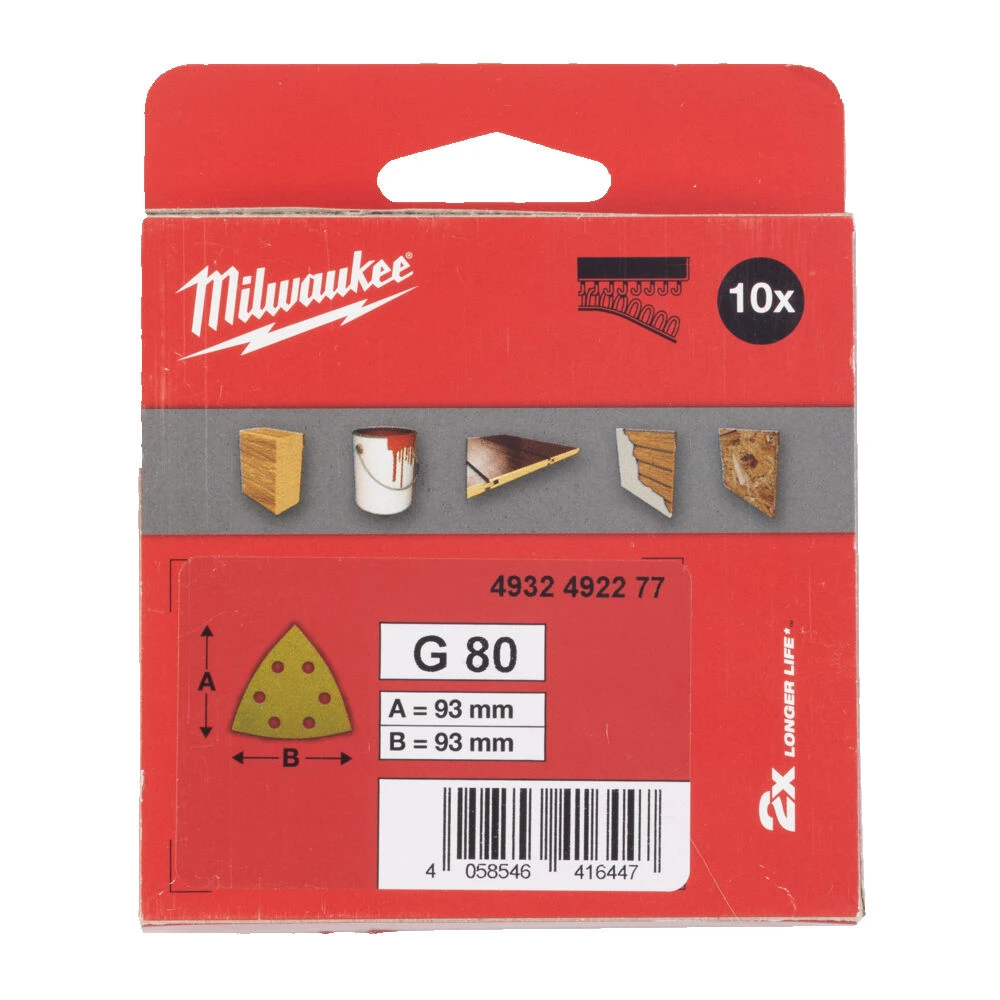 MILWAUKEE Шлифовальные листы премиум-класса HP 93 X 93 H&L GR 80 -10 шт. | 4932492277