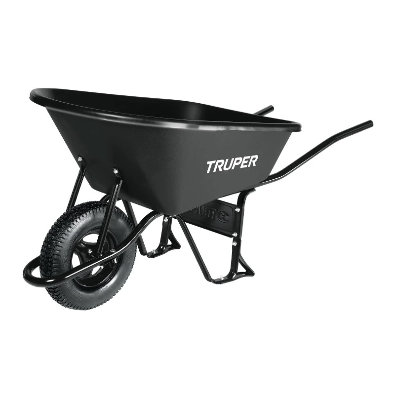TRUPER CAT-60PL Тачка садова з посиленою пневматичною шиною 16" (ND) і пластиковим коритом, 120 літр