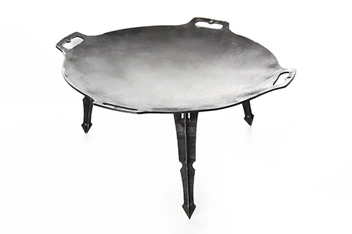 Сковорода туристическая с ручками 480мм толщина 4мм СИЛА