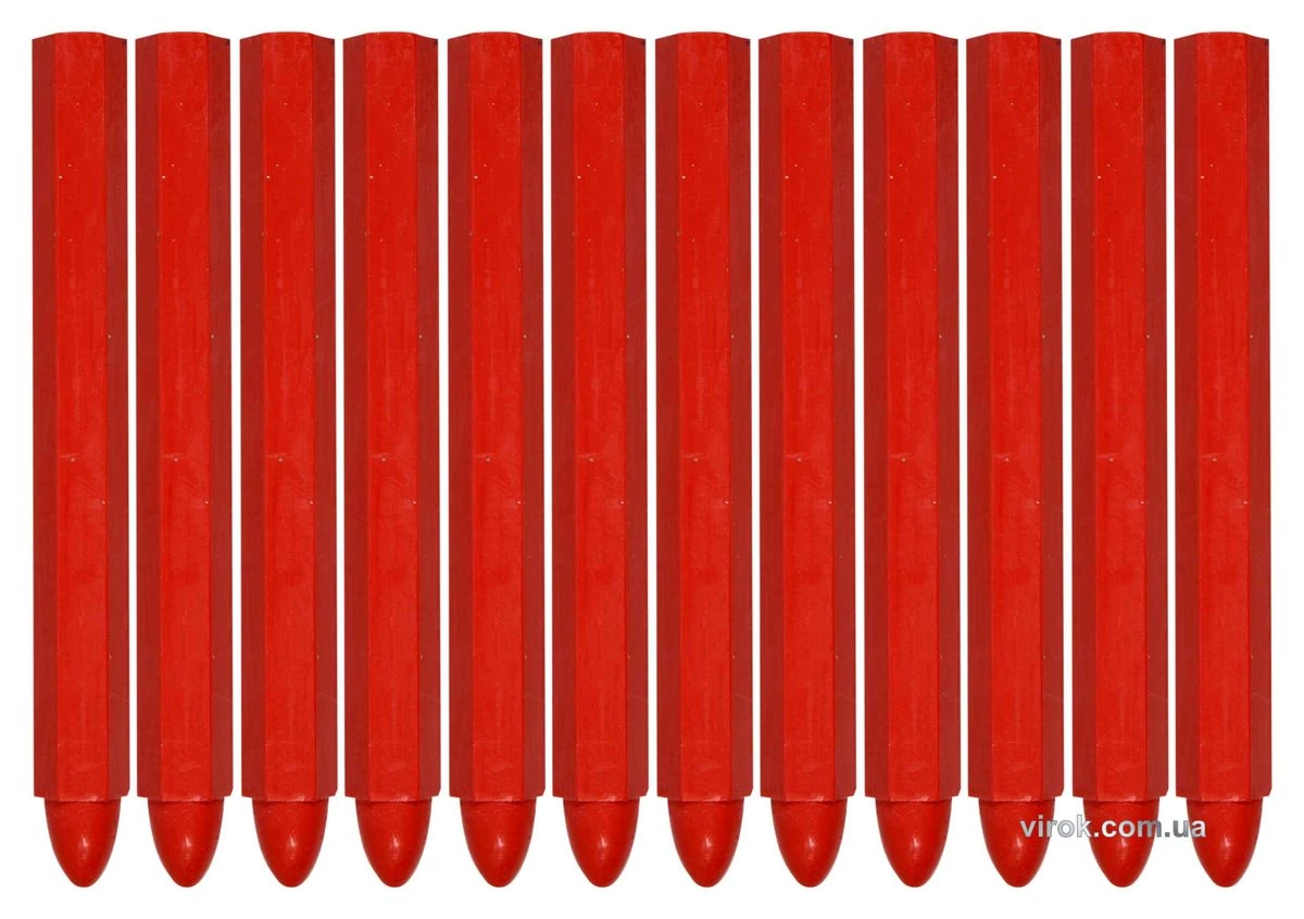 YATO Крейда маркувальна для різних поверхонь YATO : 120 x 12 мм, червона, 12 шт  | YT-69932