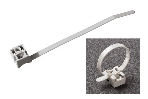 Стяжка кабельная с усиленным креплением 8х180 белая (100шт) UNIFIX