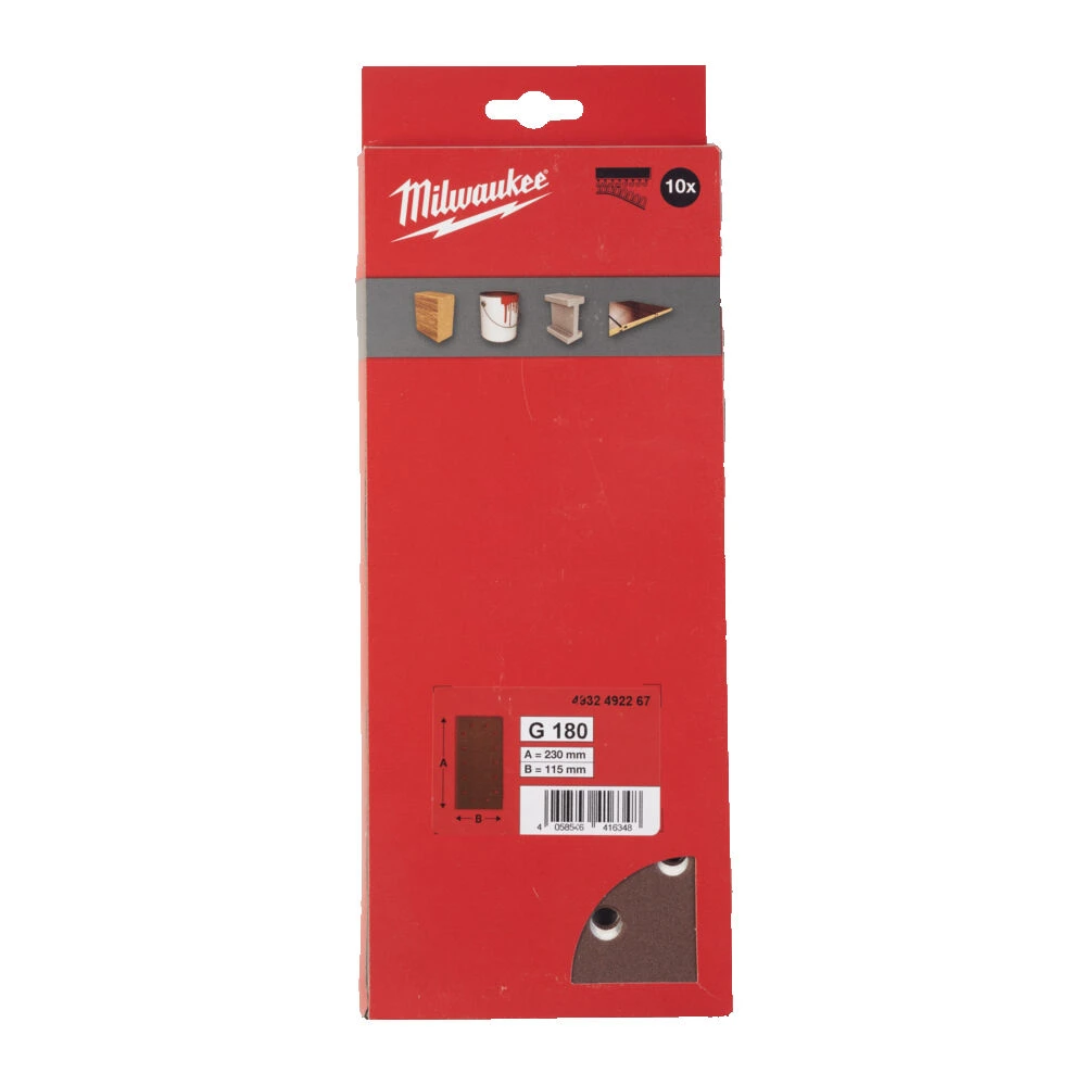 MILWAUKEE Шлифовальные листы 115 X 230 H&L GR 180 - 10 PCS | 4932492267