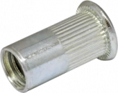 Гайка-заклепка круглая плоская головка с насечкой M10 (основа 1,0-4,0 мм.)