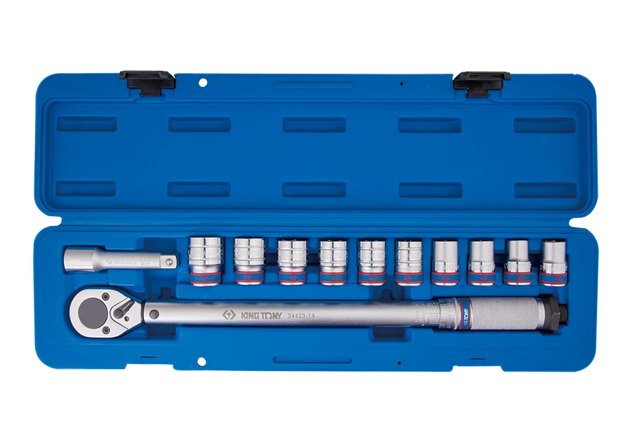 KING TONY Набор динамометрических ключей 1/2 "42-210 Нм с шестигранными головками 13-24 мм | 344251A