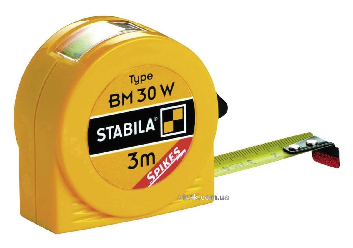 STABILA Рулетка Type BM30 W : L= 3 м x 16 мм, пласт. корпус з сталевою стрічкою | 16456