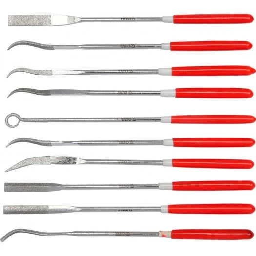 YATO Надфілі алмазні YATO фігурні, l= 140/25 мм, b= 3 мм, Набір. 10 шт.  | YT-6145