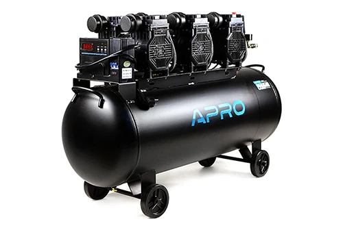 Компрессор шестицилиндровый безмасляный OFE-100 8Бар 3х1.5кВт 712л/мин 100л (2 крана) APRO