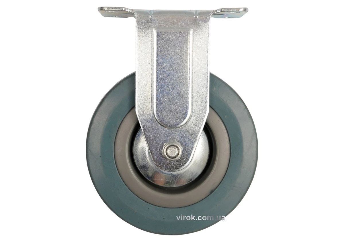 VOREL Колесо до візка Ø=100мм, b=26 мм ; сіра гума, зі штивною опорою; h=134 мм, навантаж.-45 кг  | 