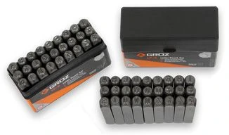 GROZ Клейма буквенные размером 10 мм. Набор из 27шт "AZ, &", твердость 58-62 HRC. LP/10