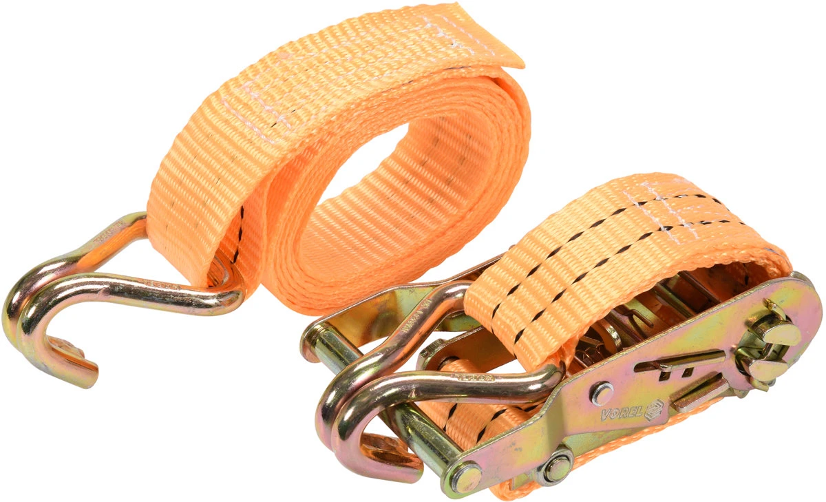 VOREL Пас для кріплення багажу з тріщаткою : сила натягу- 1000/2000 daN, 2 м х 38 мм, 2 шт.  | 82401