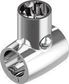 Тройник релинга нержавеющий 90° съемный // M 8505