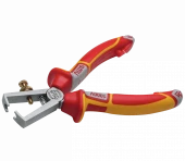 NWS Щипці для зняття ізоляції з ізольов. ручками VDE до 1000 В: L=160 мм, Ø≤10 мм // 145-49-VDE-160 