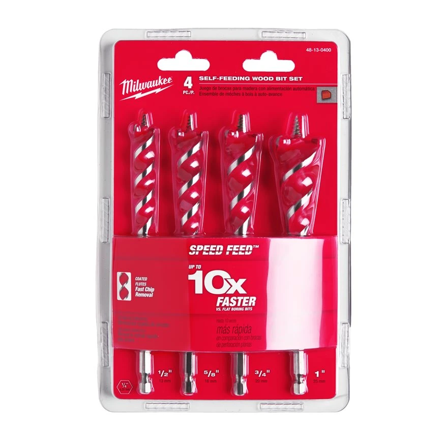 MILWAUKEE Набір свердл по дереву Speed Feed , (4шт) | 4932479477