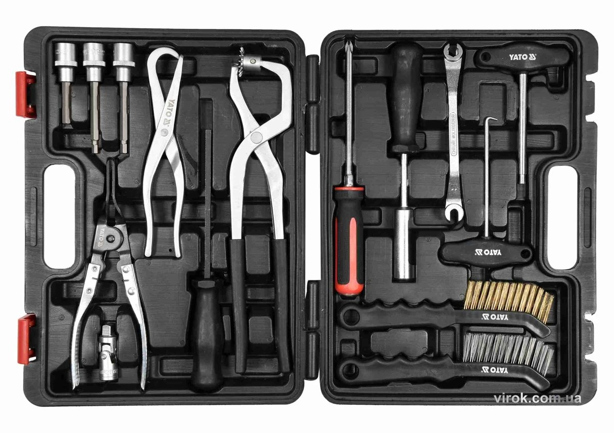 YATO Набір інструменів для обслуговування гальмівної системи авто YATO : 1/2", 3/8", CrV, 15 шт.  | 
