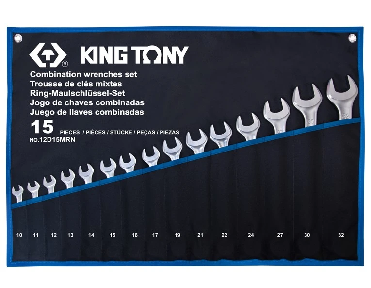 KING TONY Набор ключей комби 15шт. (10-32 мм) супер-легкие | 12D15MRN