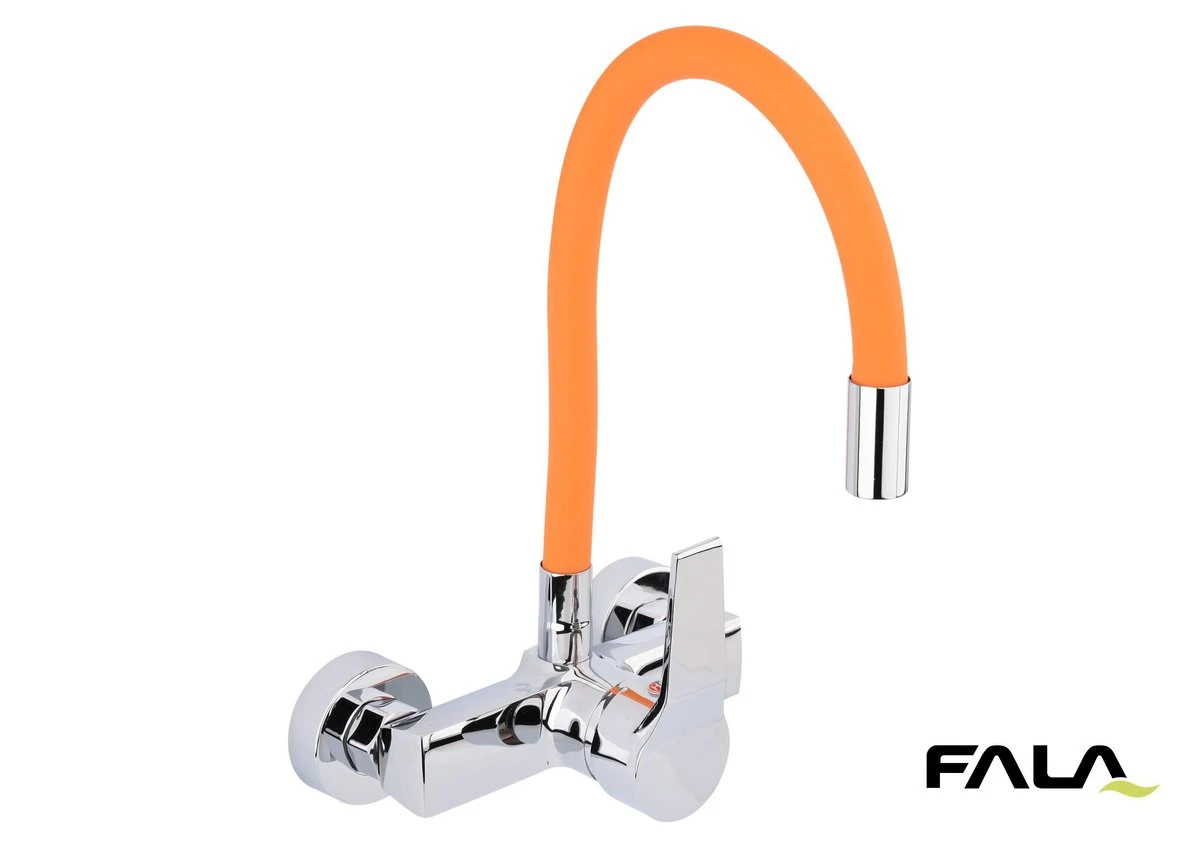 FALA Змішувач води настінний "FLEXIBLE" з гнучкою оранжевою лійкою  | 75673