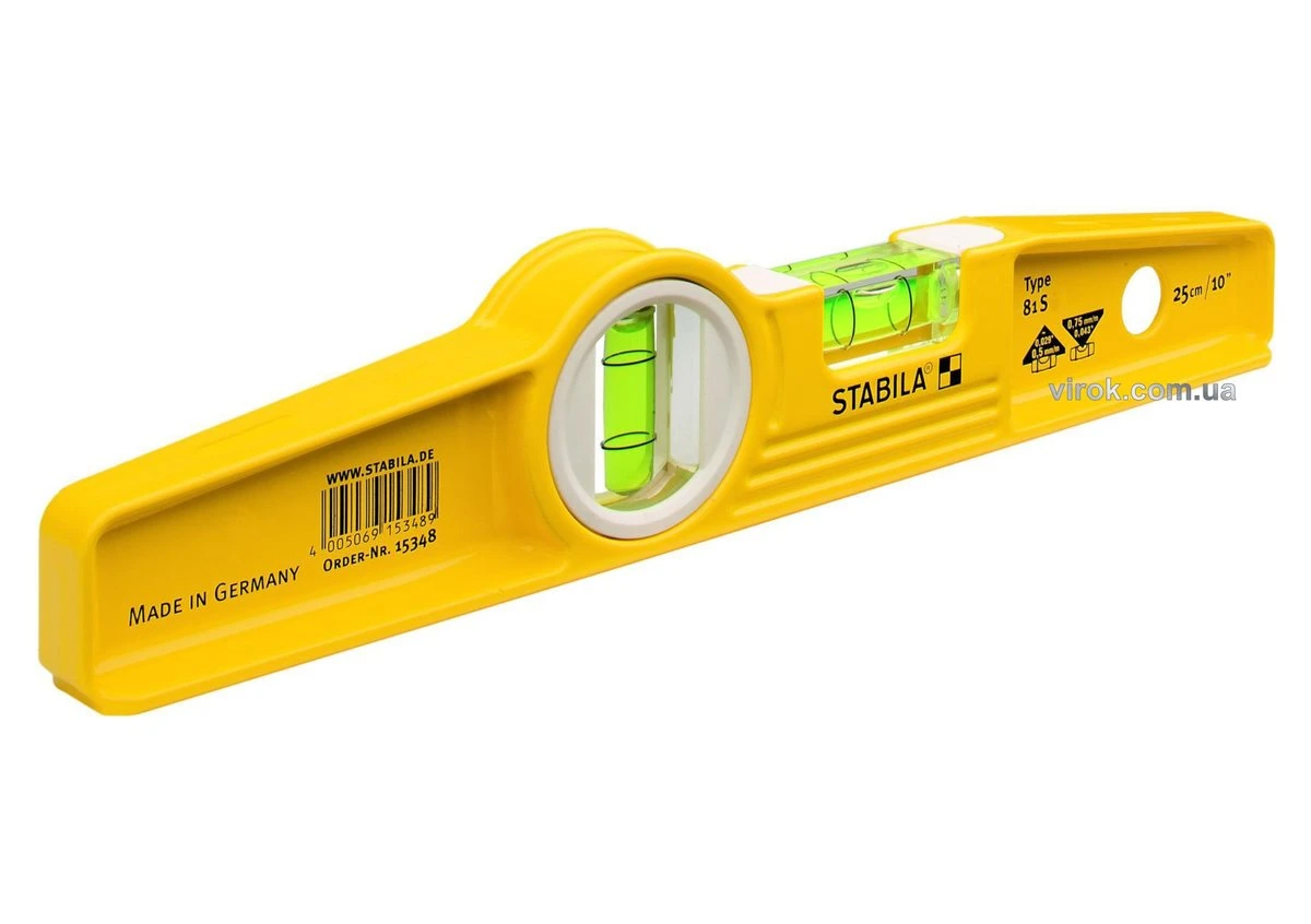 STABILA Рівень литий Type 81S : Torpedo L= 25 см. 2 капсули | 2500
