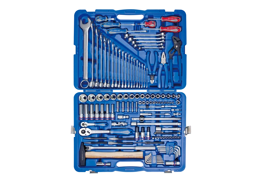 KING TONY Набор инструментов универсальный 128 ед. 1/4"+1/2" 6-ти гранные с силовыми трещотками | 75
