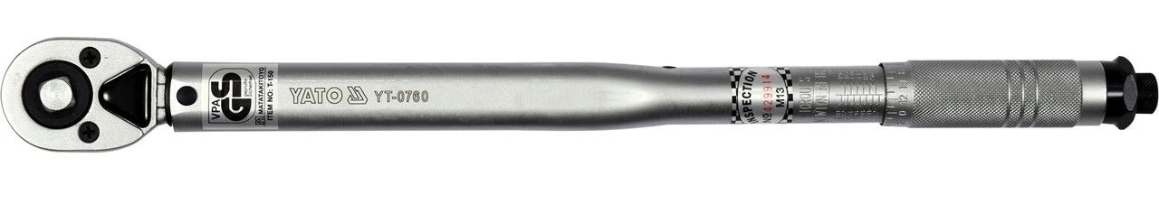 YATO Ключ динамометричний YATO : квадрат 1/2", F= 42- 210 Нм, L= 470 мм  | YT-0760