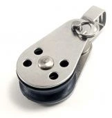 Блок мини нержавеющий такелажный c мочкой 59 мм /// 8391