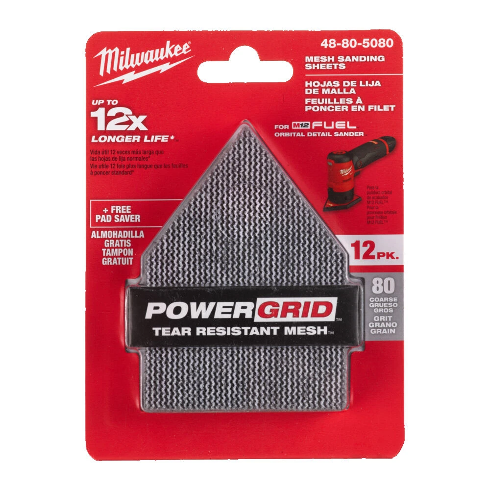 MILWAUKEE Шлиф. бумага 67х92 зерно 120 (12 шт) + подложка (1 шт), исключительно для M12 FDSS | 48805