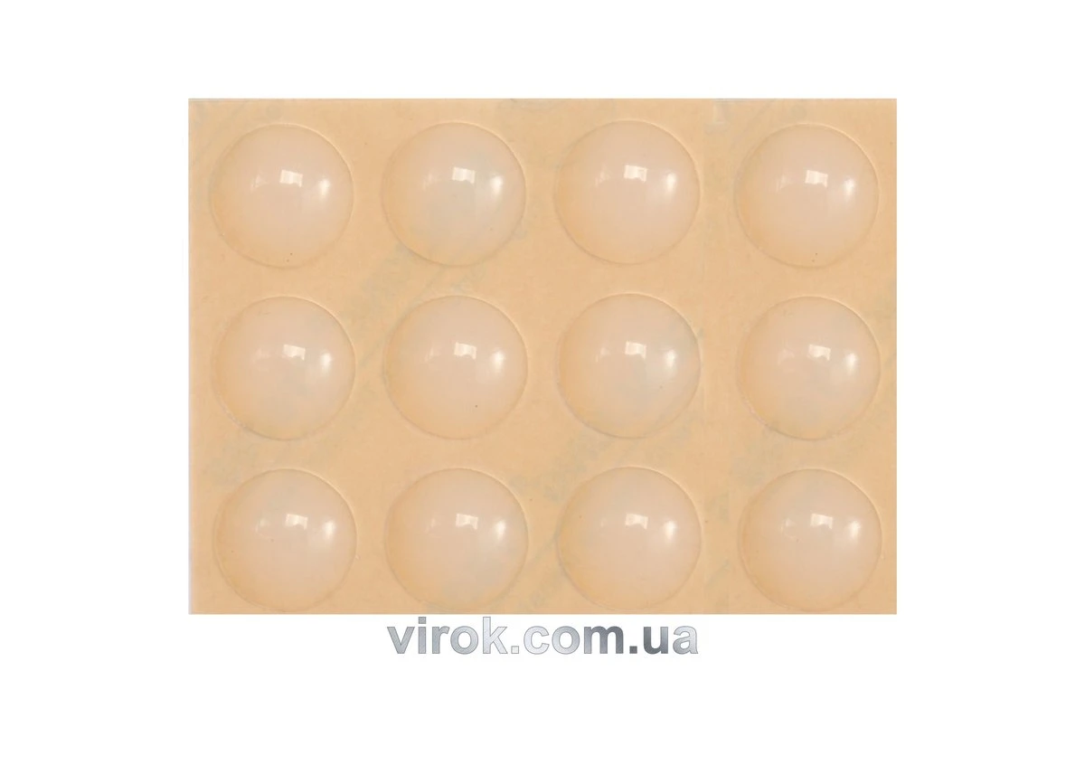 VOREL Прокладка силіконова самоклеюча під меблі , 13мм, набір 12шт  | 74912