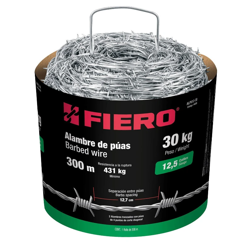 Fiero ALPU12-30 Дріт колючий d2,4мм, бухта 300м, 30 кг