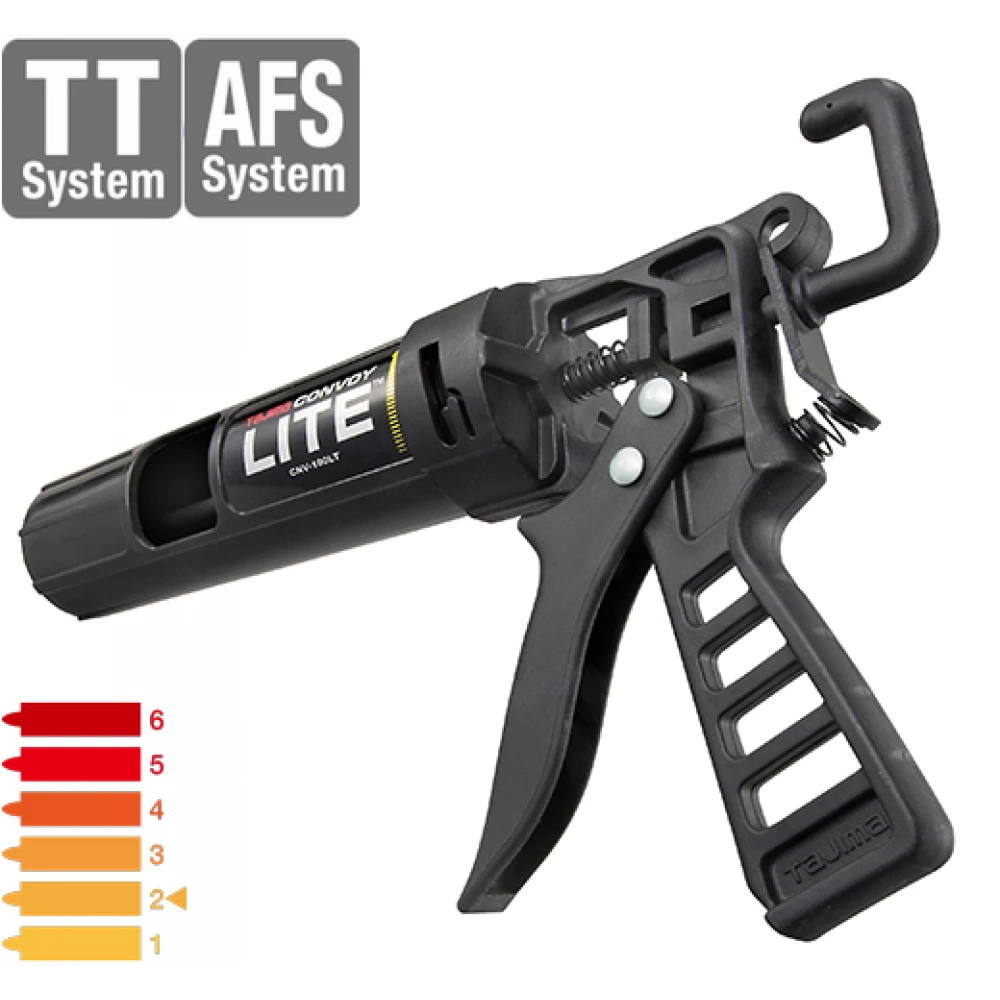 TAJIMA Пистолет для герметиков серия Convoy CNV-LITE, легкая модель, 310 мл. Усилие 7: 1