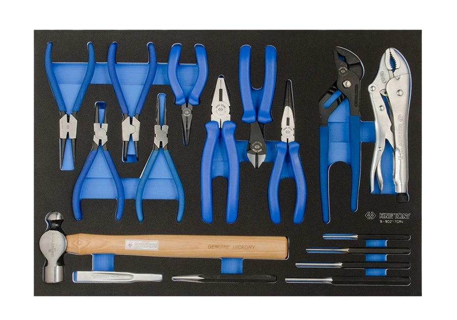 KING TONY Набор инструмента комбинированный губцевого 17 предмета (EVA ложемент) | 9-90217GRV