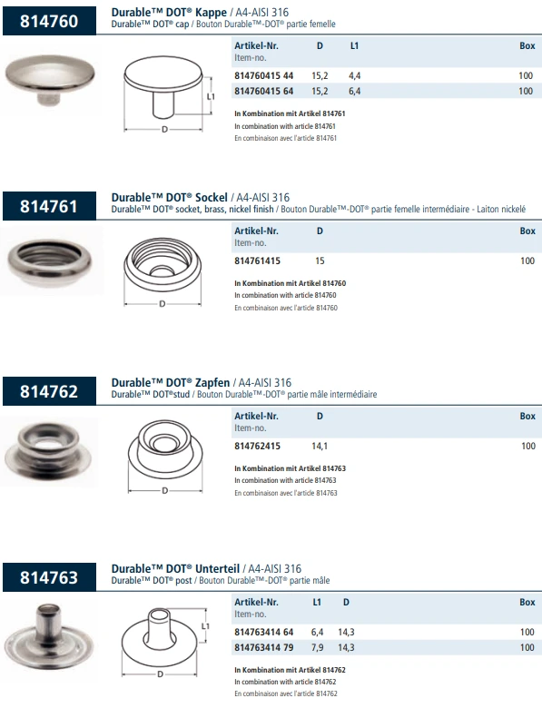 Элементы нержавеющей кгопки для тента Элементы нержавеющей кгопки для тента