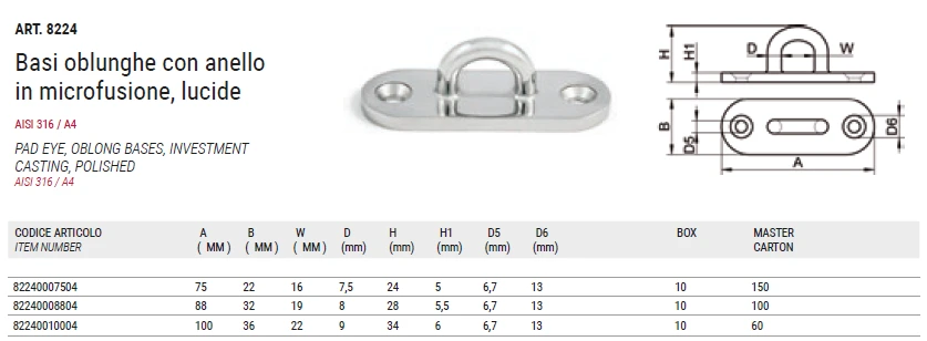 Нержавеющий обушок литой на пластине Нержавеющий обушок литой на пластине