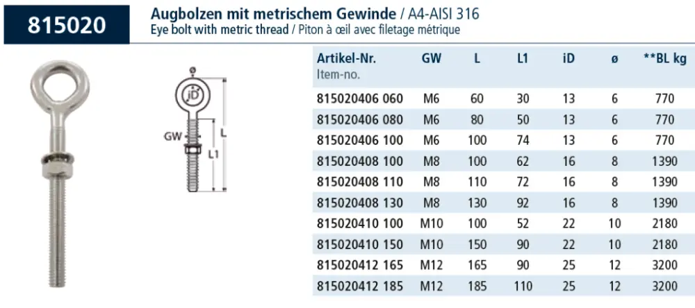 Рим-гвинт з гайкою та шайбою, нержавіюча сталь Рим-гвинт з гайкою та шайбою, нержавіюча сталь