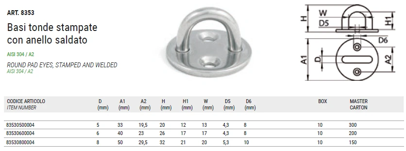 Нержавеющий обушок на круглой пластине Нержавеющий обушок на круглой пластине