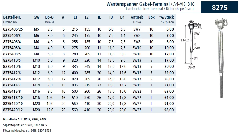 8275 Талреп нержавеющий с литой вилкой для обжима на трос.PNG 8275 Талреп нержавеющий с литой вилкой для обжима на трос.PNG