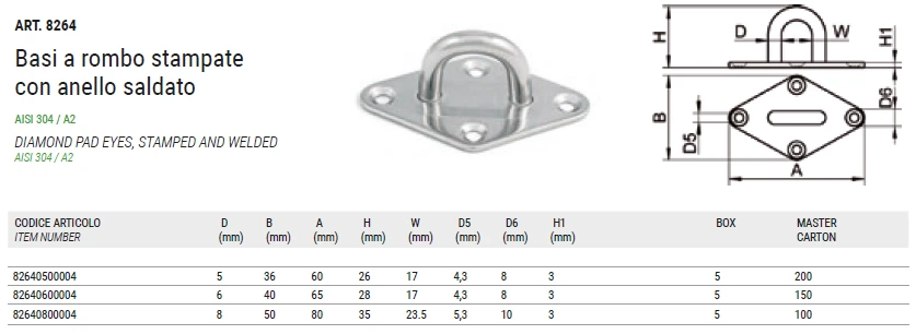 Нержавеющий обушок на ромбовидной основе Нержавеющий обушок на ромбовидной основе